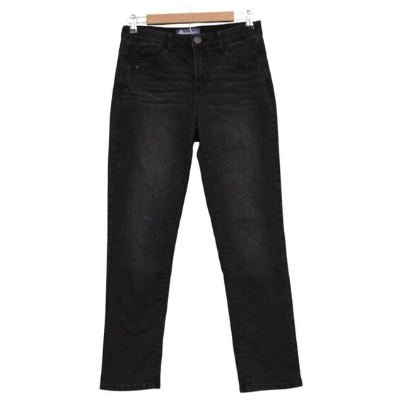 Democracy Ab Solution Jeans Size 6 Black Stretch Denim Slimming Comfort - Picture 1 of 12